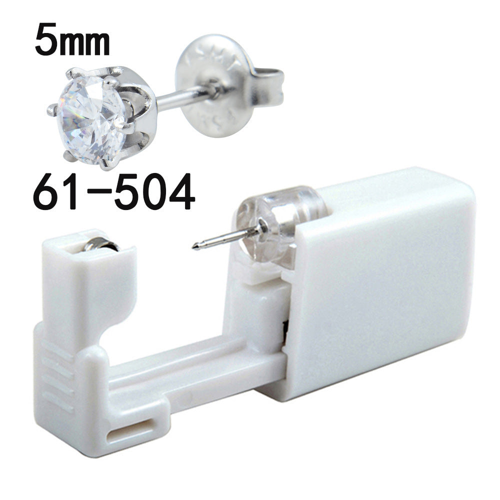 Disposable Low Pain Ear Piercing Gun Tool Ear Piercing Gun Built-in 316 Titanium Steel Crown Stud Earring